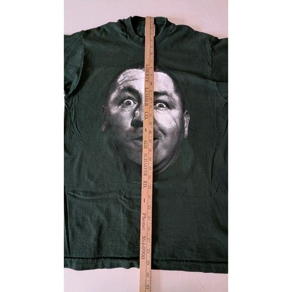 Vintage Three Stooges Curly Howard Shirt Mens Large Green Single Stitch - Picture 10 of 10